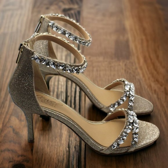 Jewel Badgley Mischka Caroline Embellished Ankle-Strap Evening Sandals (size 6.5 - Picture 6 of 7